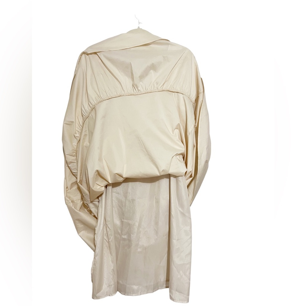 Balloon Sleeve Midi Dress, with side pockets and double layer. - Picture 8 of 9